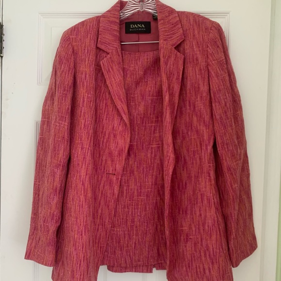 Dana Bachman skirt suit magenta tweed - Picture 2 of 2